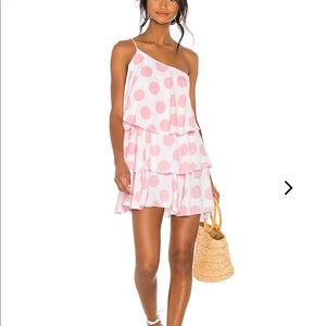 Sale - Polka dot one shoulder dress worn once